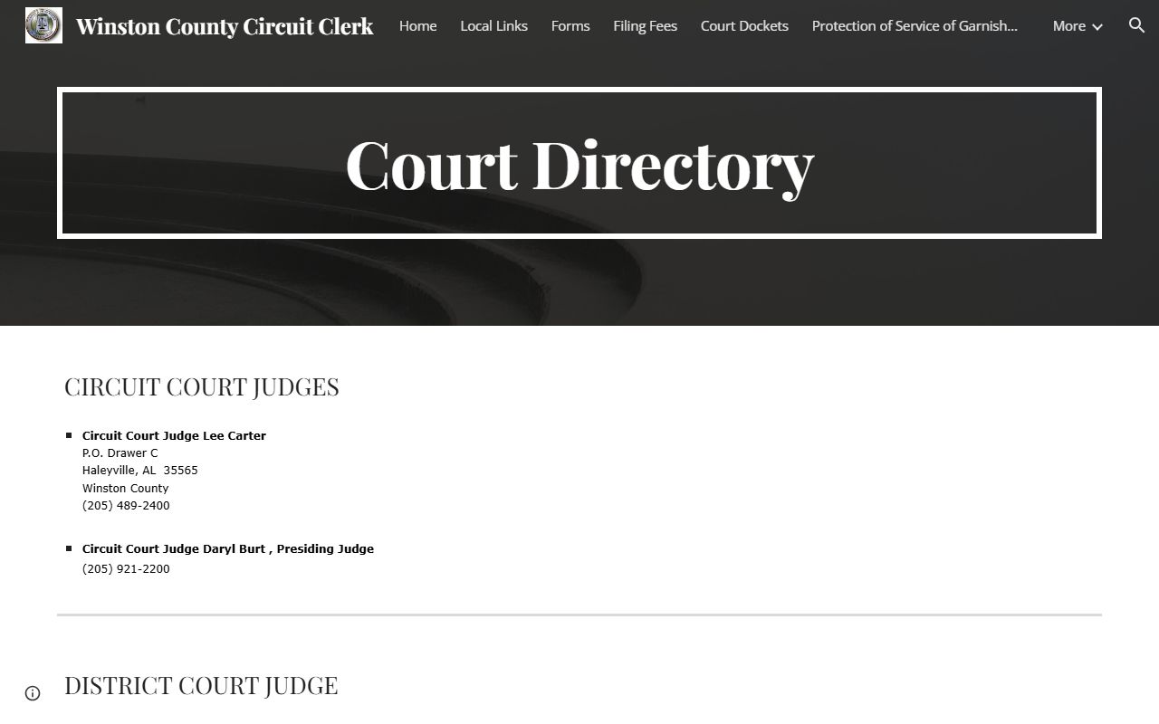 Winston County arrest records court directory